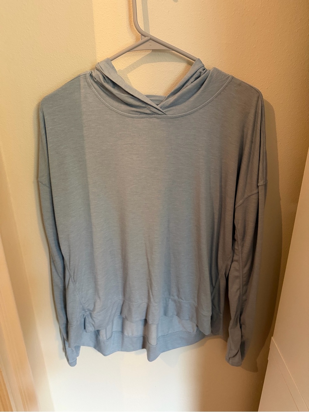 90 Degree by Reflex Women's Hooded Pullover Top in Light Blue
